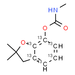 ChemSpider 2D Image | 2,2-Dimethyl(3a,4,5,6,7,7a-~13~C_6_)-2,3-dihydro-1-benzofuran-7-yl methylcarbamate | C613C6H15NO3
