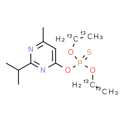 ChemSpider 2D Image | O,O-Bis[(~13~C_2_)ethyl] O-(2-isopropyl-6-methyl-4-pyrimidinyl) phosphorothioate | C813C4H21N2O3PS