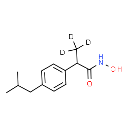 ChemSpider 2D Image | N-Hydroxy-2-(4-isobutylphenyl)(3,3,3-~2~H_3_)propanamide | C13H16D3NO2