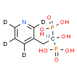 ChemSpider 2D Image | {1-Hydroxy-2-[(~2~H_4_)-3-pyridinyl](1-~13~C)-1,1-ethanediyl}bis(phosphonic acid) | C613CH7D4NO7P2