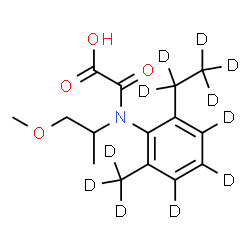 ChemSpider 2D Image | {[2-(~2~H_5_)Ethyl-6-(~2~H_3_)methyl(~2~H_3_)phenyl](1-methoxy-2-propanyl)amino}(oxo)acetic acid | C15H10D11NO4