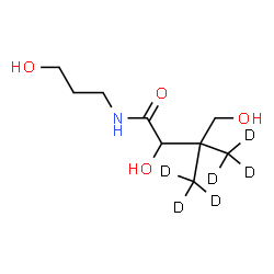 ChemSpider 2D Image | 2,4-Dihydroxy-N-(3-hydroxypropyl)-3,3-bis[(~2~H_3_)methyl]butanamide | C9H13D6NO4
