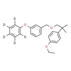 ChemSpider 2D Image | 1-{[2-(4-Ethoxyphenyl)-2-methylpropoxy]methyl}-3-[(~2~H_5_)phenyloxy]benzene | C25H23D5O3