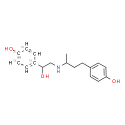 ChemSpider 2D Image | 4-(1-Hydroxy-2-{[4-(4-hydroxyphenyl)-2-butanyl]amino}ethyl)(~13~C_6_)phenol | C1213C6H23NO3