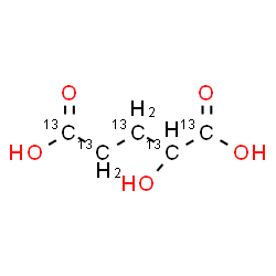 ChemSpider 2D Image | 2-Hydroxy(~13~C_5_)pentanedioic acid | 13C5H8O5