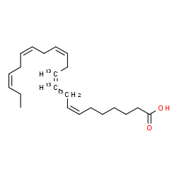 ChemSpider 2D Image | (7Z,10Z,13Z,16Z,19Z)-(9,10,11-~13~C_3_)-7,10,13,16,19-Docosapentaenoic acid | C1913C3H34O2