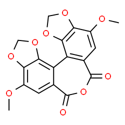 ChemSpider 2D Image | 1,7-Dimethoxy-4,8,10,11,13-pentaoxaindeno[5',4':6,7]cyclohepta[1,2-e]indene-3,5-dione | C18H12O9