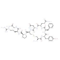 ChemSpider 2D Image | 1-{[(4R,7S,10S,13R,16S,19R)-19-Amino-7-(2-amino-2-oxoethyl)-10-(3-amino-3-oxopropyl)-13-benzyl-16-(4-hydroxybenzyl)-6,9,12,15,18-pentaoxo-1,2-dithia-5,8,11,14,17-pentaazacycloicosan-4-yl]carbonyl}-L-p
rolyl-L-arginylglycinamide | C46H65N15O12S2