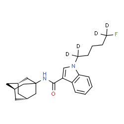 ChemSpider 2D Image | N-[(3s,5s,7s)-Adamantan-1-yl]-1-[5-fluoro(1,1,5,5-~2~H_4_)pentyl]-1H-indole-3-carboxamide | C24H27D4FN2O