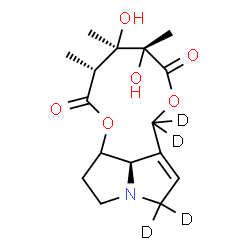 ChemSpider 2D Image | (3R,4R,5R,13bR)-4,5-Dihydroxy-3,4,5-trimethyl(8,8,10,10-~2~H_4_)-4,5,8,10,12,13,13a,13b-octahydro-2H-[1,6]dioxacycloundecino[2,3,4-gh]pyrrolizine-2,6(3H)-dione | C16H19D4NO6