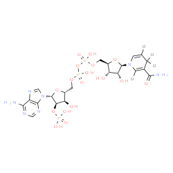 ChemSpider 2D Image | [[(2R,3R,4R,5R)-5-(6-aminopurin-9-yl)-3-hydroxy-4-phosphonooxy-tetrahydrofuran-2-yl]methoxy-hydroxy-phosphoryl] [(2R,3S,4R,5R)-5-(3-carbamoyl-2,4,4,5-tetradeuterio-1-pyridyl)-3,4-dihydroxy-tetrahydrofuran-2-yl]methyl hydrogen phosphate | C21H26D4N7O17P3
