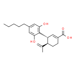 ChemSpider 2D Image | (3R,4R)-3-(2,6-Dihydroxy-4-pentylphenyl)-4-isopropenyl-1-cyclohexene-1-carboxylic acid | C21H28O4