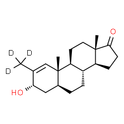 ChemSpider 2D Image | (3alpha,5alpha)-3-Hydroxy-2-(~2~H_3_)methylandrost-1-en-17-one | C20H27D3O2
