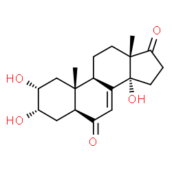 ChemSpider 2D Image | (2alpha,3alpha,5alpha)-2,3,14-Trihydroxyandrost-7-ene-6,17-dione | C19H26O5