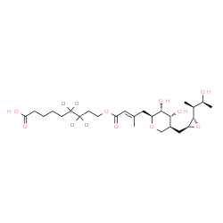 ChemSpider 2D Image | 9-({(2E)-4-[(2S,3R,4R,5S)-3,4-Dihydroxy-5-({(2S,3S)-3-[(2S,3S)-3-hydroxy-2-butanyl]-2-oxiranyl}methyl)tetrahydro-2H-pyran-2-yl]-3-methyl-2-butenoyl}oxy)(6,6,7,7-~2~H_4_)nonanoic acid (non-preferred na
me) | C26H40D4O9