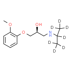 ChemSpider 2D Image | (2S)-1-(2-Methoxyphenoxy)-3-[(~2~H_7_)-2-propanylamino]-2-propanol | C13H14D7NO3