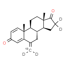 ChemSpider 2D Image | 6-(~13~C,~2~H_2_)Methylene(16,16-~2~H_2_)androsta-1,4-diene-3,17-dione | C1913CH20D4O2