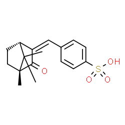 ChemSpider 2D Image | 4-{(Z)-[(1S,4R)-4,7,7-Trimethyl-3-oxobicyclo[2.2.1]hept-2-ylidene]methyl}benzenesulfonic acid | C17H20O4S