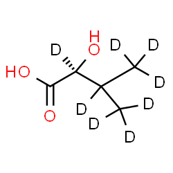 ChemSpider 2D Image | (2S)-2-Hydroxy-3-(~2~H_3_)methyl(~2~H_5_)butanoic acid | C5H2D8O3
