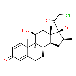 ChemSpider 2D Image | (10xi,11beta,16beta,17alpha)-21-Chloro-9-fluoro-11,17-dihydroxy-16-methylpregna-1,4-diene-3,20-dione | C22H28ClFO4
