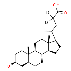 ChemSpider 2D Image | (3beta,5alpha)-3-Hydroxy(23,23-~2~H_2_)cholan-24-oic acid | C24H38D2O3
