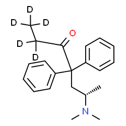 ChemSpider 2D Image | (6S)-6-(Dimethylamino)-4,4-diphenyl-3-(1,1,1,2,2-~2~H_5_)heptanone | C21H22D5NO