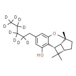 ChemSpider 2D Image | (1aS,3aR,8bR,8cR)-1,1,3a-Trimethyl-6-[(2,2,3,3,4,4,5,5,5-~2~H_9_)pentyl]-1a,2,3,3a,8b,8c-hexahydro-1H-4-oxabenzo[f]cyclobuta[cd]inden-8-ol | C21H21D9O2