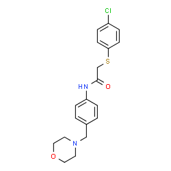 ChemSpider 2D Image | 2-[(4-Chlorophenyl)sulfanyl]-N-[4-(4-morpholinylmethyl)phenyl]acetamide | C19H21ClN2O2S