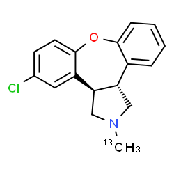 ChemSpider 2D Image | (3aR,12bR)-5-Chloro-2-(~13~C)methyl-2,3,3a,12b-tetrahydro-1H-dibenzo[2,3:6,7]oxepino[4,5-c]pyrrole | C1613CH16ClNO