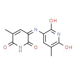 ChemSpider 2D Image | (3Z)-3-[(2,6-Dihydroxy-5-methyl-3-pyridinyl)imino]-5-methyl-2,6(1H,3H)-pyridinedione | C12H11N3O4