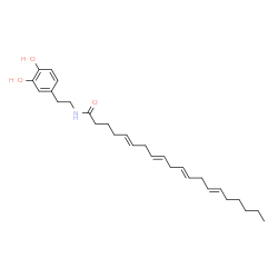 ChemSpider 2D Image | (5E,8E,11E,14E)-N-[2-(3,4-Dihydroxyphenyl)ethyl]-5,8,11,14-icosatetraenamide | C28H41NO3
