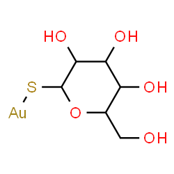 ChemSpider 2D Image | Gold(1+) 3,4,5-trihydroxy-6-(hydroxymethyl)tetrahydro-2H-pyran-2-thiolate | C6H11AuO5S