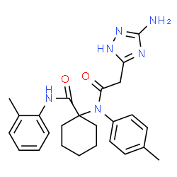 ChemSpider 2D Image | 1-{[(3-Amino-1H-1,2,4-triazol-5-yl)acetyl](4-methylphenyl)amino}-N-(2-methylphenyl)cyclohexanecarboxamide | C25H30N6O2