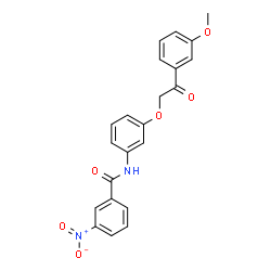 ChemSpider 2D Image | N-{3-[2-(3-Methoxyphenyl)-2-oxoethoxy]phenyl}-3-nitrobenzamide | C22H18N2O6