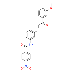 ChemSpider 2D Image | N-{3-[2-(3-Methoxyphenyl)-2-oxoethoxy]phenyl}-4-nitrobenzamide | C22H18N2O6