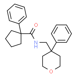 ChemSpider 2D Image | 1-Phenyl-N-[(4-phenyltetrahydro-2H-pyran-4-yl)methyl]cyclopentanecarboxamide | C24H29NO2