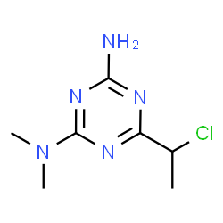 ChemSpider 2D Image | 6-(1-Chloroethyl)-N,N-dimethyl-1,3,5-triazine-2,4-diamine | C7H12ClN5
