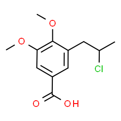 ChemSpider 2D Image | 3-(2-Chloropropyl)-4,5-dimethoxybenzoic acid | C12H15ClO4