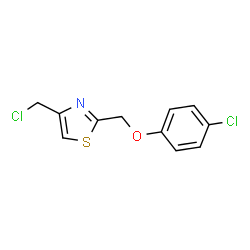 ChemSpider 2D Image | 4-(CHLOROMETHYL)-2-(4-CHLOROPHENOXYMETHYL)-1,3-THIAZOLE | C11H9Cl2NOS