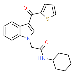 ChemSpider 2D Image | N-Cyclohexyl-2-[3-(2-thienylcarbonyl)-1H-indol-1-yl]acetamide | C21H22N2O2S