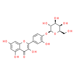 ChemSpider 2D Image | 2-Hydroxy-4-(3,5,7-trihydroxy-4-oxo-4H-chromen-2-yl)phenyl beta-D-galactopyranoside | C21H20O12