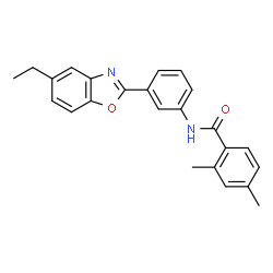 ChemSpider 2D Image | N-[3-(5-Ethyl-1,3-benzoxazol-2-yl)phenyl]-2,4-dimethylbenzamide | C24H22N2O2