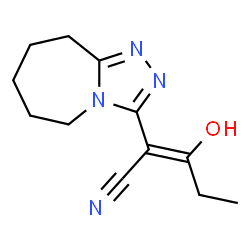 ChemSpider 2D Image | (2Z)-3-Hydroxy-2-(6,7,8,9-tetrahydro-5H-[1,2,4]triazolo[4,3-a]azepin-3-yl)-2-pentenenitrile | C12H16N4O