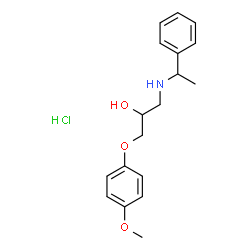 ChemSpider 2D Image | 1-(4-Methoxyphenoxy)-3-[(1-phenylethyl)amino]-2-propanol hydrochloride (1:1) | C18H24ClNO3