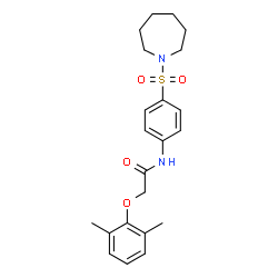ChemSpider 2D Image | N-[4-(1-Azepanylsulfonyl)phenyl]-2-(2,6-dimethylphenoxy)acetamide | C22H28N2O4S