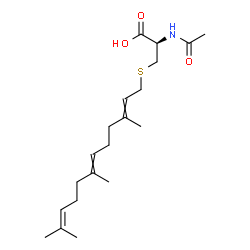 ChemSpider 2D Image | N-Acetyl-S-(3,7,11-trimethyl-2,6,10-dodecatrien-1-yl)-L-cysteine | C20H33NO3S
