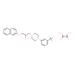 ChemSpider 2D Image | 1-(2-Naphthyloxy)-3-{4-[3-(trifluoromethyl)phenyl]-1-piperazinyl}-2-propanol ethanedioate (1:1) | C26H27F3N2O6
