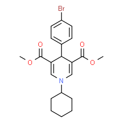 ChemSpider 2D Image | Dimethyl 4-(4-bromophenyl)-1-cyclohexyl-1,4-dihydro-3,5-pyridinedicarboxylate | C21H24BrNO4
