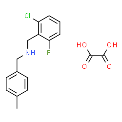 ChemSpider 2D Image | 1-(2-Chloro-6-fluorophenyl)-N-(4-methylbenzyl)methanamine ethanedioate (1:1) | C17H17ClFNO4