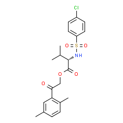 ChemSpider 2D Image | 2-(2,5-Dimethylphenyl)-2-oxoethyl N-[(4-chlorophenyl)sulfonyl]-L-valinate | C21H24ClNO5S